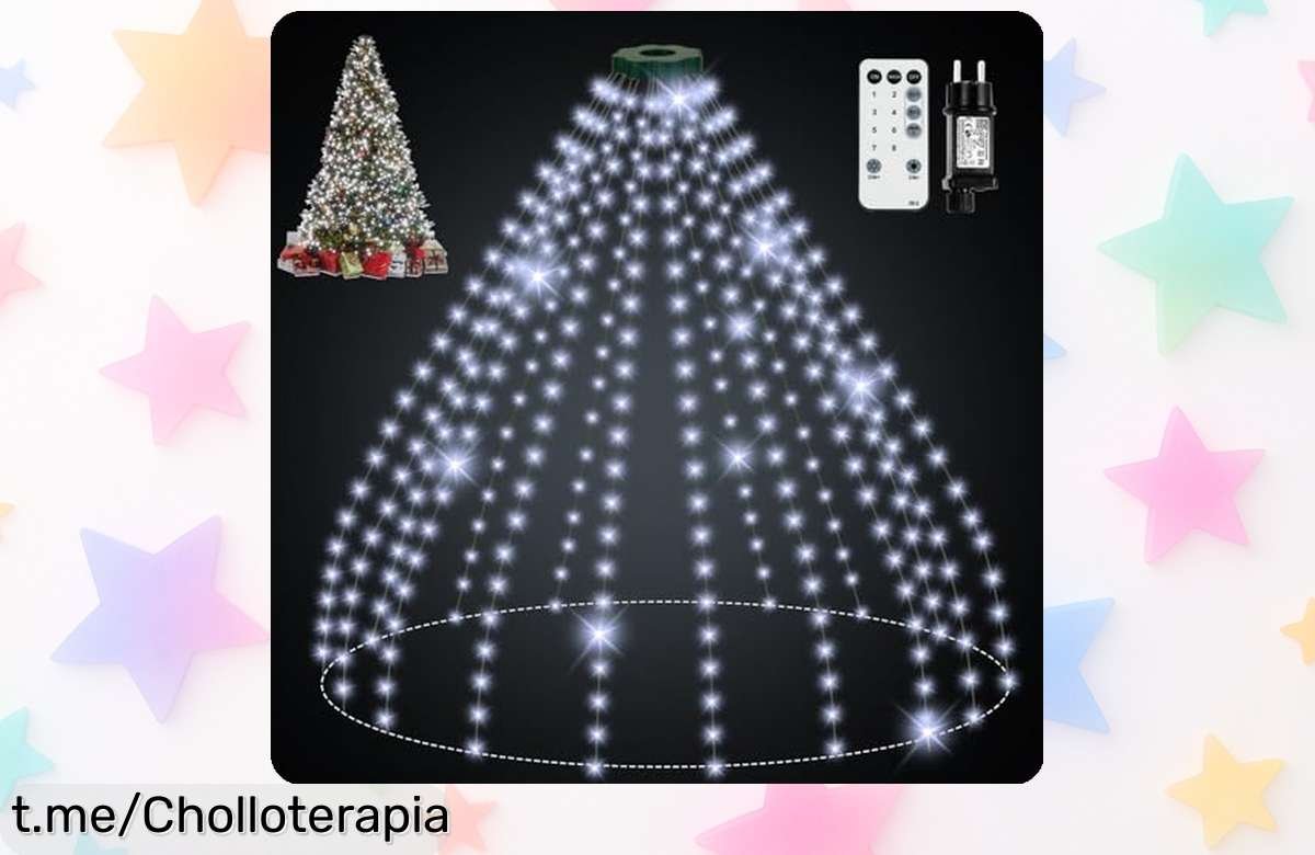 Cadena de luces mágicas para árbol de Navidad con 400 LEDs y mando a distancia, ¡no te puedes perder este chollazo que iluminará tus fiestas!