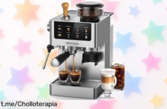 Cafetera espresso AIRMSEN con molinillo y pantalla táctil: crea café de cafetería en casa, ¡no te pierdas este chollo imperdible para disfrutar cada día!