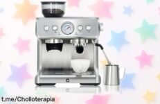 Cafetera italiana semiautomática Garvee: muele a tu gusto y crea espuma de leche cremosa, ¡un chollo que hará que cada café sea una experiencia única en casa!