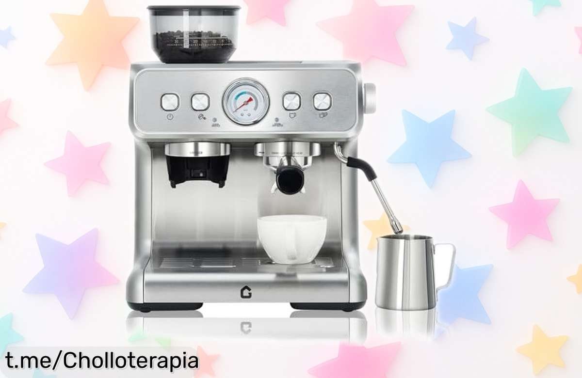Cafetera italiana semiautomática Garvee: muele a tu gusto y crea espuma de leche cremosa, ¡un chollo que hará que cada café sea una experiencia única en casa!