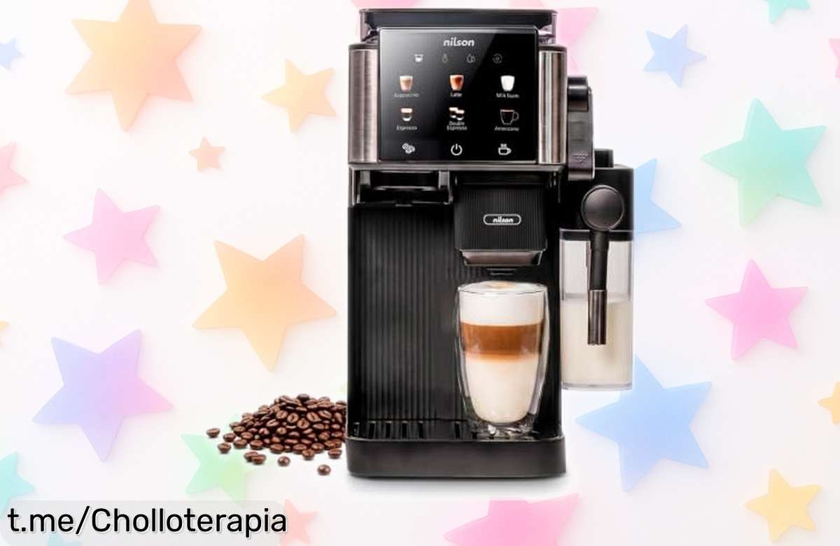 Cafetera semiautomática NILSON Life con molinillo y tanque de leche a precio imbatible, despierta tus mañanas con café profesional desde casa ¡No te quedes sin la tuya!