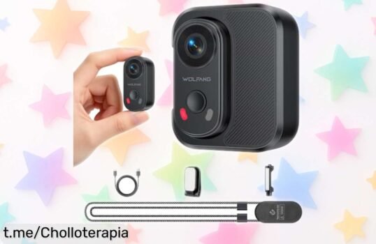 Cámara de acción WOLFANG GA140 para vídeos 4K con estabilizador, ¡rebajado! Captura cada aventura como nunca antes y no te pierdas este chollo único.