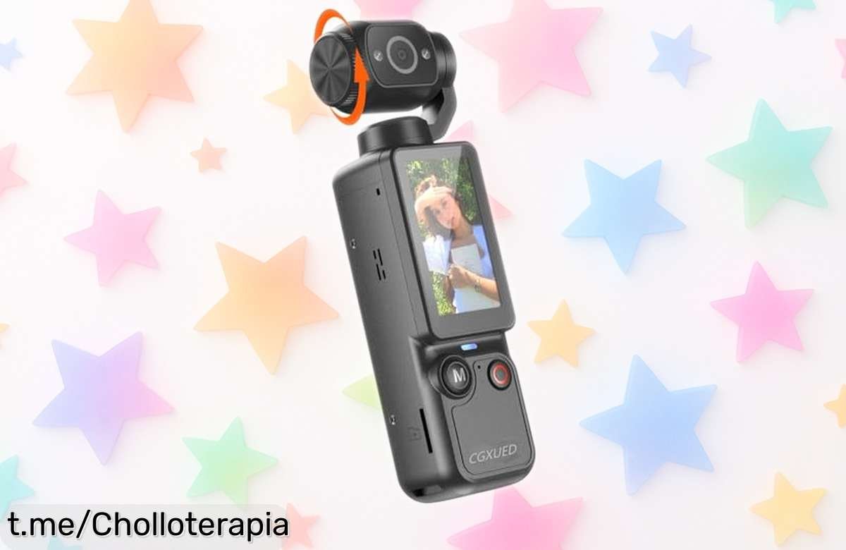 Cámara de vlogging W & O súper compacta con lente giratoria 180° a un precio regalado, ¡captura cada aventura y no te quedes sin el tuyo!