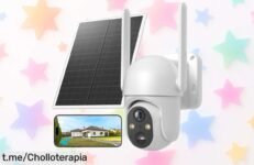 Cámara solar de vigilancia SEHMUA 4G LTE con visión nocturna a color; ¡ofertón tirado de precio! Control total desde tu móvil, no te quedes sin la tuya y siente la seguridad en casa.