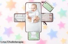 Cambiador portátil Lekebaby con bolsillos y funda impermeable, ¡precio de escándalo! Sal a disfrutar sin líos ni rollos junto a tu bebé.
