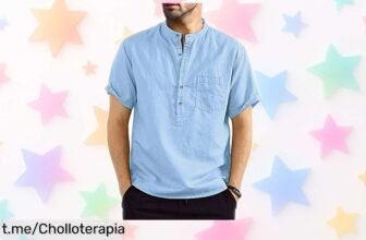 Camisa Henley de lino y algodón para hombre con bolsillo, ¡un diseño moderno a un precio regalado que no puedes dejar pasar! Ideal para cualquier plan.