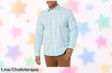 Camisa de hombre Amazon Essentials en popelina elástica: clásico renovado a precio loco, ¡no pierdas la oportunidad de lucir increíble en cualquier ocasión!