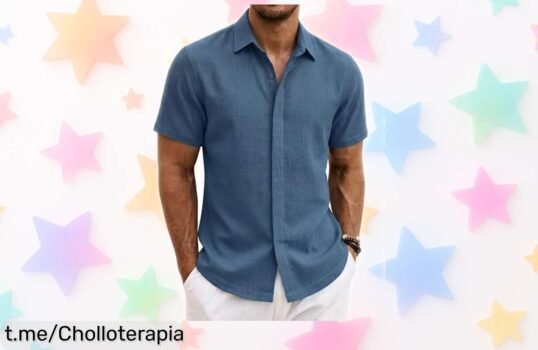 Camisa de hombre COOFANDY 100% algodón a precio regalado, ideal para tu look casual playa-ciudad. ¡Compra ahora y renueva tu armario sin pensarlo!