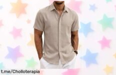 Camisa de hombre COOFANDY en algodón 100% con botones ocultos a precio regalado, ¡no dejes pasar esta oportunidad que hará brillar tu estilo!