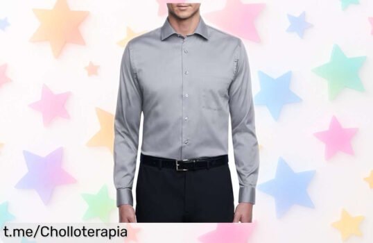 Camisa de vestir Van Heusen con cuello flexible y bolsillo práctico a un precio regalado, no te pierdas esta oferta brutal que eleva tu estilo diario ya mismo.