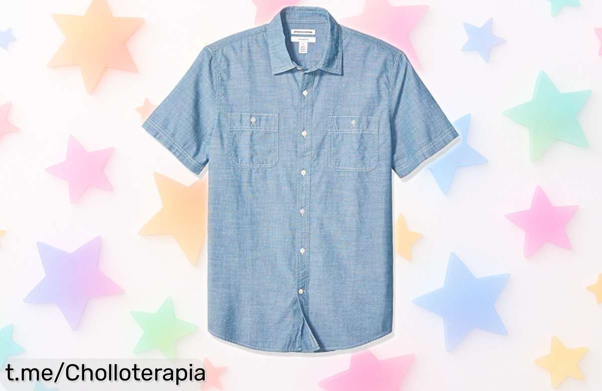 Camisa informal de popelina Amazon Essentials con bolsillos dobles a un precio loco que no vas a poder dejar pasar; ¡hazte con ella y sube tu estilo al instante!
