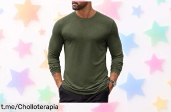 Camiseta básica de manga larga COOFANDY a precio regalado, ideal para cualquier plan. No te quedes sin la tuya y siente el estilo en cada momento. ¡Compra ya!