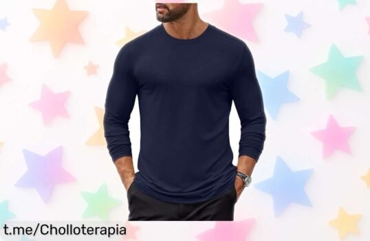 Camiseta básica de manga larga COOFANDY, un estilo que nunca falla a precio loco: no te quedes sin la tuya y lleva esa comodidad al siguiente nivel ¡hoy mismo!