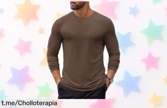 Camiseta básica de manga larga para hombre COOFANDY, un chollo que encaja con todo y ahora ¡regalado! No te quedes sin la tuya y viste como nunca antes.
