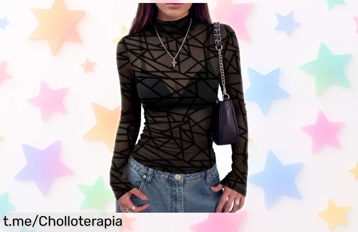 Camiseta de malla transparente súper sexy y estilosa, ¡rebajada a un precio loco que no podrás dejar escapar! Viste con confianza y deslumbra en cada plan.
