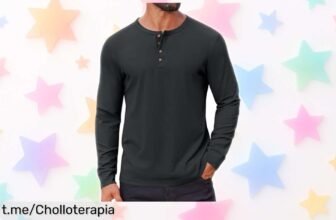 Camiseta de manga larga COOFANDY con botones ajustables, perfecta para lucir en cualquier ocasión: ¡aprovecha este precio de ganga antes que se acabe!