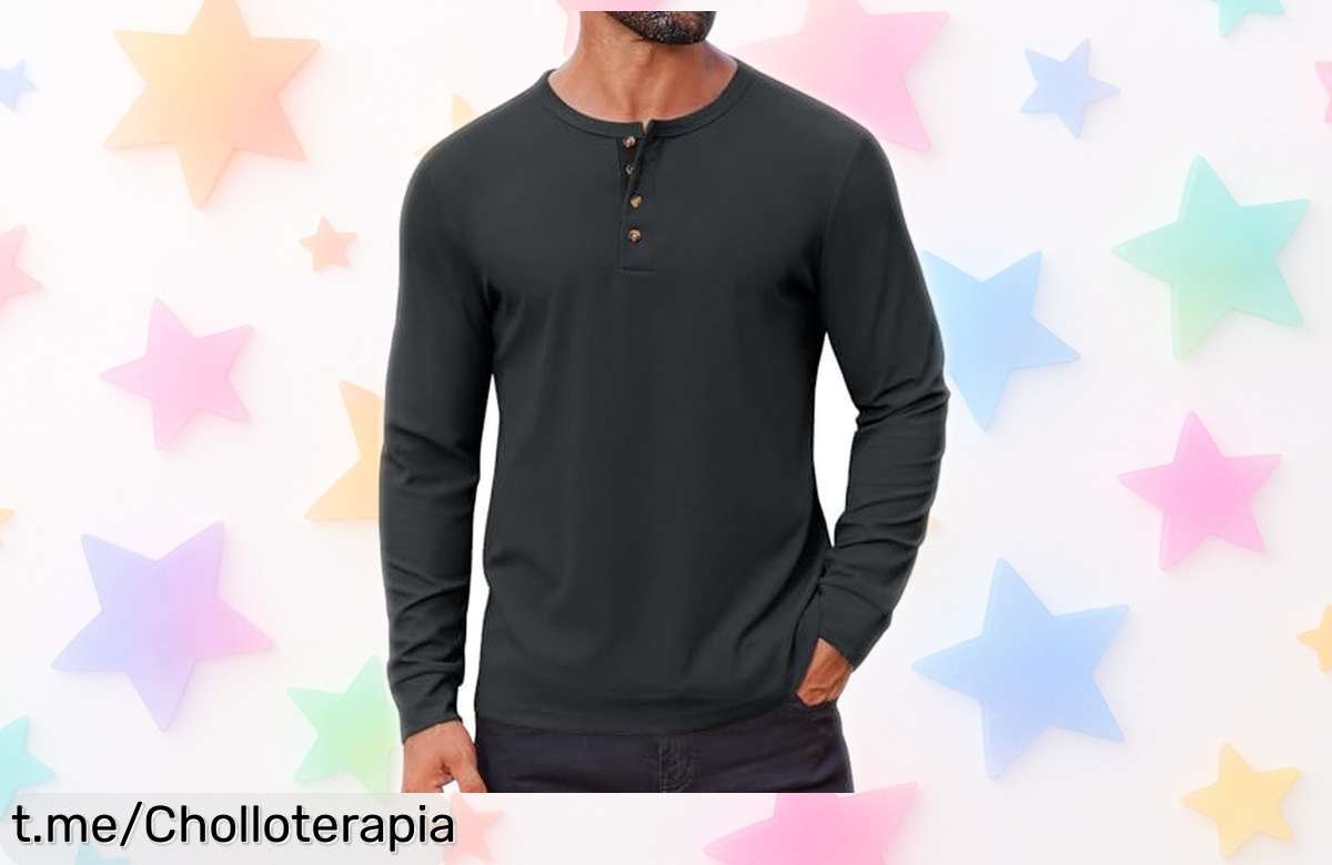 Camiseta de manga larga COOFANDY con botones ajustables, perfecta para lucir en cualquier ocasión: ¡aprovecha este precio de ganga antes que se acabe!