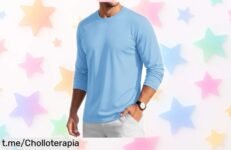 Camiseta de manga larga MAGCOMSEN con algodón transpirable a precio loco, ideal para curtir e ir de fiesta; ¡no te quedes sin la tuya!