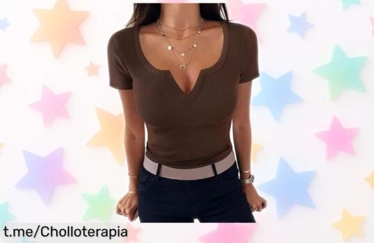 Camiseta de mujer Aottori con cuello en V y diseño clásico, perfecta para cada día a un precio increíble que no puedes dejar escapar ¡Hazla tuya ya!