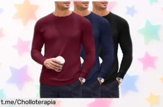 Camiseta térmica de hombre Ekouaer en pack de 3 colores, ¡un ofertón que no querrás dejar escapar para estar abrigado y a la moda!