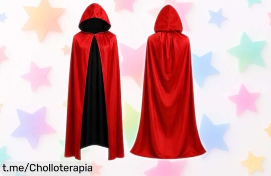 Capa reversible con capucha de vampiro Faschinfever, ¡doble estilo y ahora a un precio loco que no puedes dejar pasar! Ideal para Halloween o carnaval, ¡despierta la moda en tus fiestas!