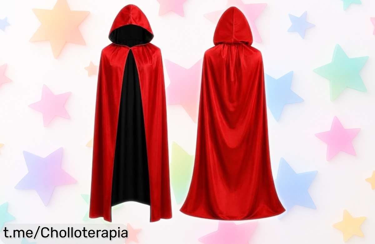 Capa reversible con capucha de vampiro Faschinfever, ¡doble estilo y ahora a un precio loco que no puedes dejar pasar! Ideal para Halloween o carnaval, ¡despierta la moda en tus fiestas!