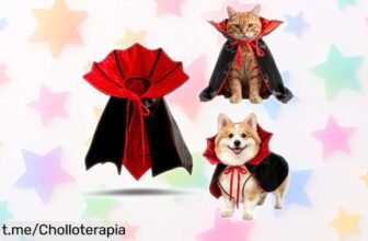 Capa reversible de vampiro KASESSS para perro y gato, ¡transforma a tu mascota en la estrella de cualquier fiesta a un precio que es un chollazo!
