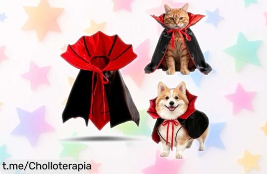 Capa reversible de vampiro KASESSS para perro y gato, ¡transforma a tu mascota en la estrella de cualquier fiesta a un precio que es un chollazo!