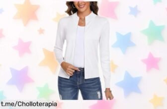 Cárdigan blanco Aottori para mujer, el básico elegante que estaba a precio loco y ahora está más barato que nunca; ¡renueva tu armario sin complicaciones y siéntete fabulosa ya!