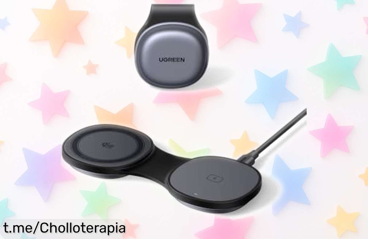 Cargador inalámbrico 2 en 1 UGREEN MagFlow Qi2: ¡ofertón brutal para recargar tu iPhone y AirPods al instante, no te pierdas esta oportunidad única!