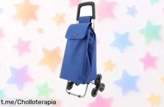 Carro de la compra plegable con 6 ruedas para subir escaleras, el inventazo que te facilita la vida a un precio de ganga ¡No esperes más y hazlo tuyo antes de que se agote!