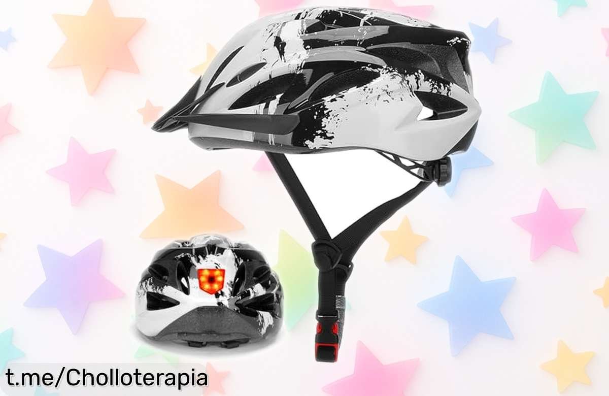 Casco de bici adulto con luz LED trasera y ajuste fácil, aprovecha este precio increíble para pedalear seguro y ser visible en cada ruta. ¡No lo dejes pasar!