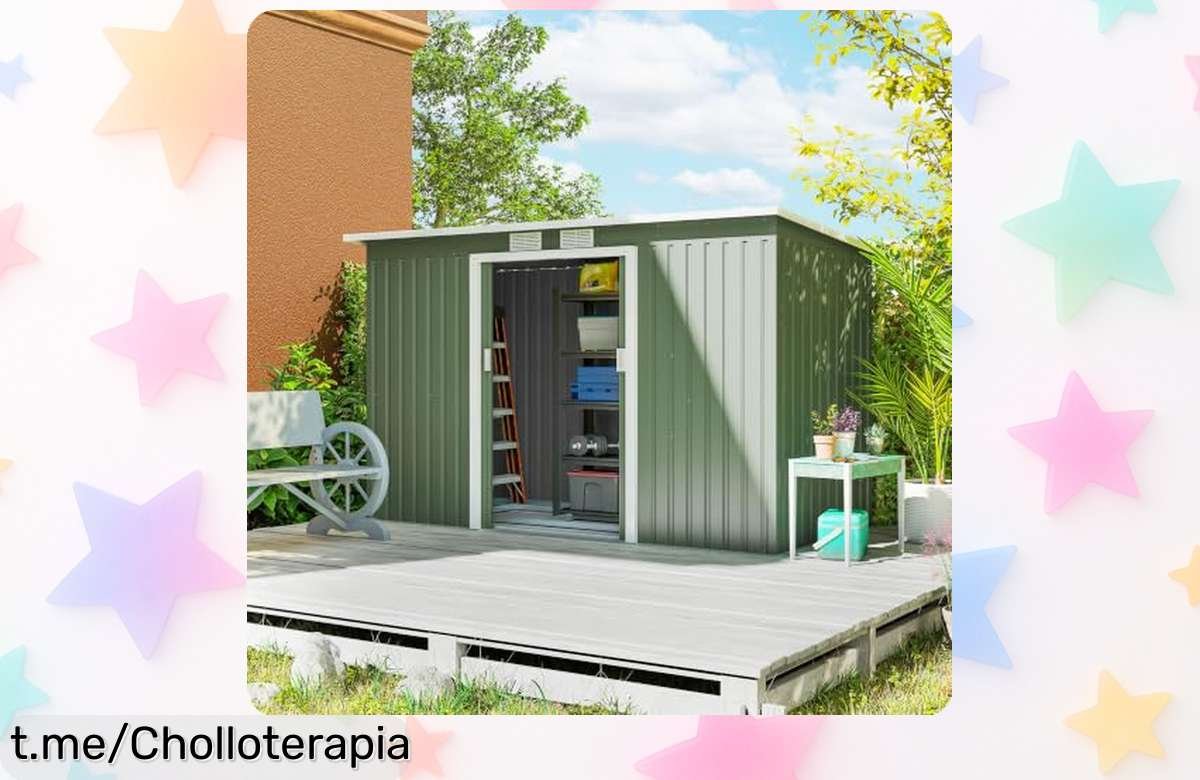 Caseta de jardín Outsunny con acero resistente y ventilación perfecta, ¡aprovecha este super chollo a precio tirado que no puedes dejar escapar!