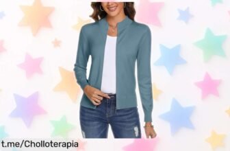 Chaqueta de punto para mujer Aottori con cremallera, abrigo infalible que combina con todo y ahora a un precio tan bajo que no puedes dejar pasar esta ocasión única.