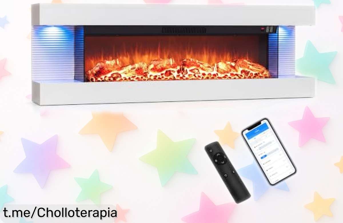 Chimenea eléctrica de pared COSTWAY para transformar tu hogar y darle un toque mágico; no te quedes sin ella, ¡el ambientazo está a sólo un clic!