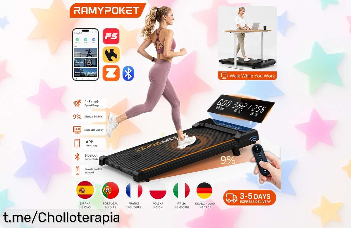 Cinta de correr RAMYPOKET con app y inclinación, super chollo reinventa tu rutina en casa a un precio nunca visto, ¡no te lo puedes perder!
