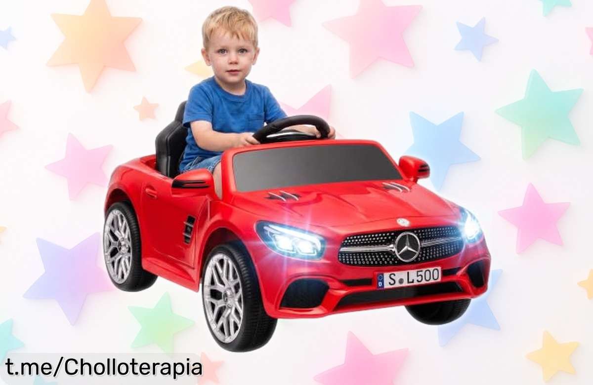 Coche eléctrico para niños MercedesBenz SL500 con mando, luces y música a precio regalado: ¡Diversión sin límites al mejor precio!