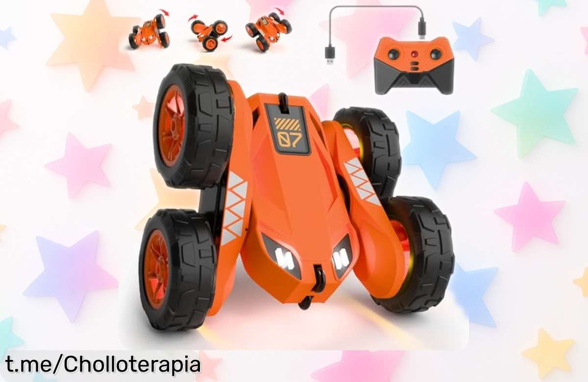 Coche teledirigido MaxTronic con luces LED y acrobacias brutales, ¡super chollo a precio de locura que hará felices a los peques! ¡Corre, no te lo pierdas!