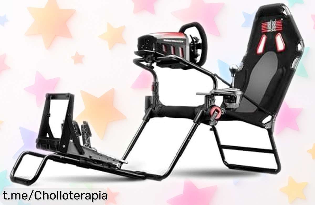 Cockpit Gaming Next Level Racing GTLite: Montaje exprés, ideal para maratones de juego y compatible con todos los volantes. ¡Aprovecha este chollo antes de que desaparezca!