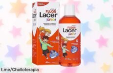 Colutorio infantil LACER Flúor 500 ml, ¡refuerza sus dientes con sabor a fresa y aprovecha este precio de locura que hará sonreír a tus peques cada día!