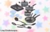 Completo set de batería de cocina de 21 piezas con sartenes y ollas que se limpia en un abrir y cerrar de ojos, ahora a precio escandaloso para revolucionar tus comidas. ¡No te quedes sin el tuyo!