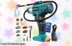 Compresor de aire portátil Makita que infla en menos de 3 minutos y se conecta fácil al mechero, ¡ofertón para mantener tus neumáticos siempre listos! No lo dejes escapar.