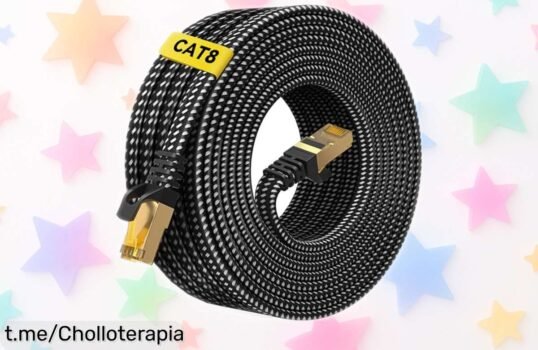 Conecta tus dispositivos con el cable de red plano ARISKEEN Cat 8: velocidad brutal de hasta 40 Gbps y protección máxima a un precio increíble, ¡no te quedes sin él!