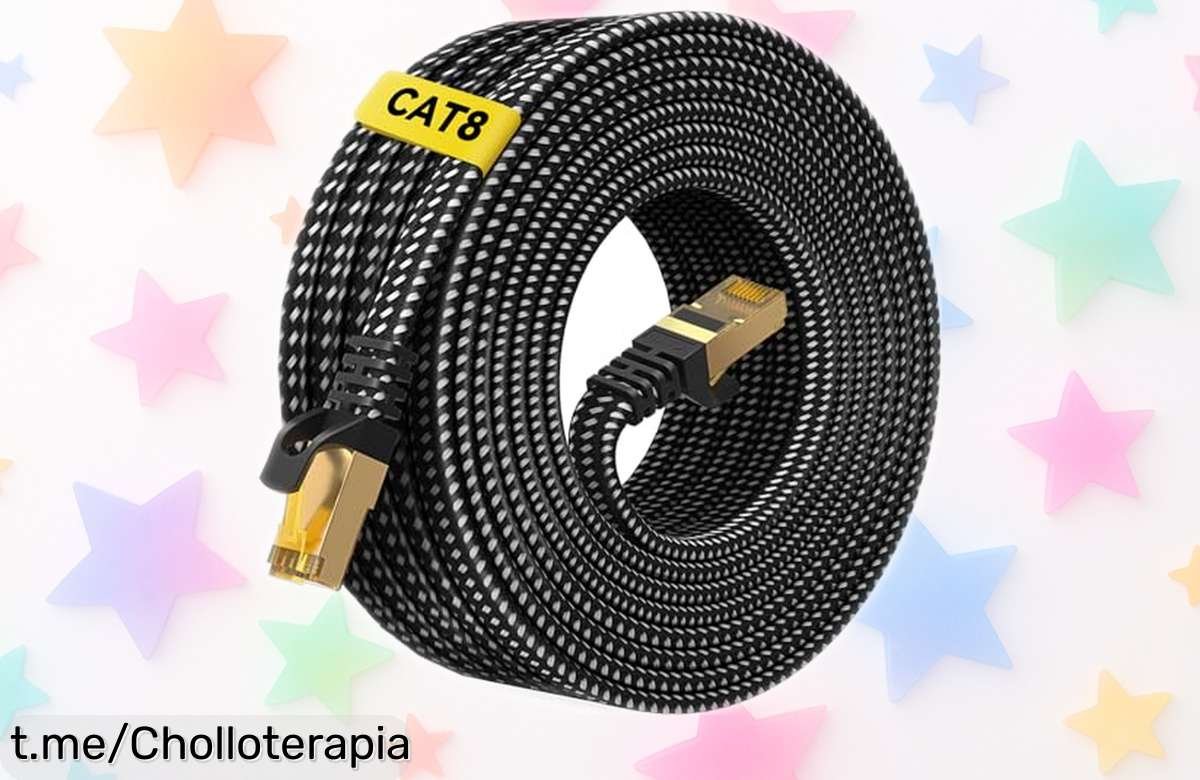 Conecta tus dispositivos con el cable de red plano ARISKEEN Cat 8: velocidad brutal de hasta 40 Gbps y protección máxima a un precio increíble, ¡no te quedes sin él!