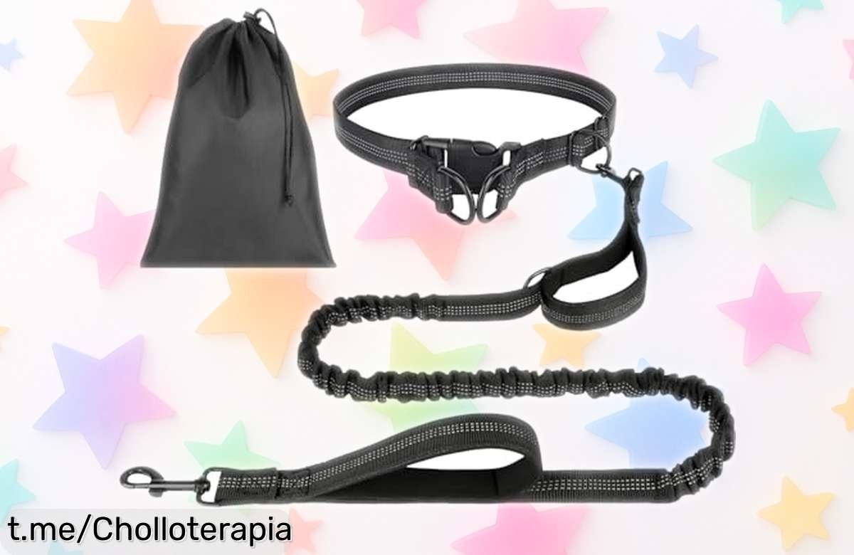 Correa para perro OFFCUP manos libres con doble seguridad y reflectante, tu mejor aliado para pasear sin ataduras ¡Aprovecha este ofertón antes que se acabe!