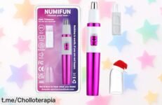 Cortapelos de nariz y orejas para mujer con motor potente en rosa lila, ¡rebajado a un precio loco! Potencia y estilo al alcance de tu mano, no te lo pierdas.