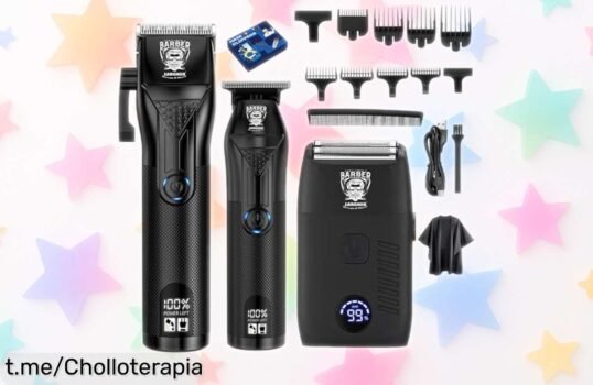 Cortapelos inalámbrico con recortadora en T: aprovecha este super chollo que corta al 0,1 mm y es tan silencioso que te hará sentir un auténtico estilista. ¡No lo dejes escapar!