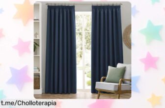 Cortinas opacas de Dawn que oscurecen al 100% para pelis y descanso, ¡precio regalado! Consigue tu pack de dos antes de que se agoten.