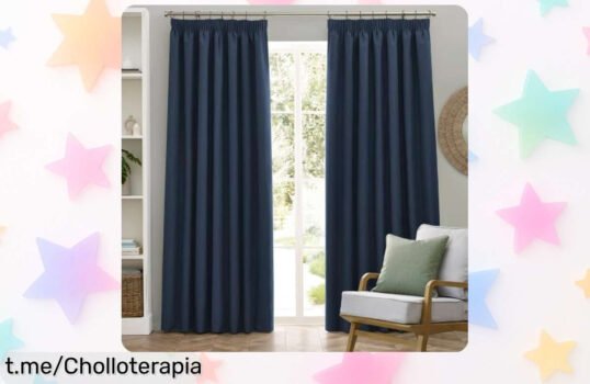 Cortinas opacas de Dawn que oscurecen al 100% para pelis y descanso, ¡precio regalado! Consigue tu pack de dos antes de que se agoten.