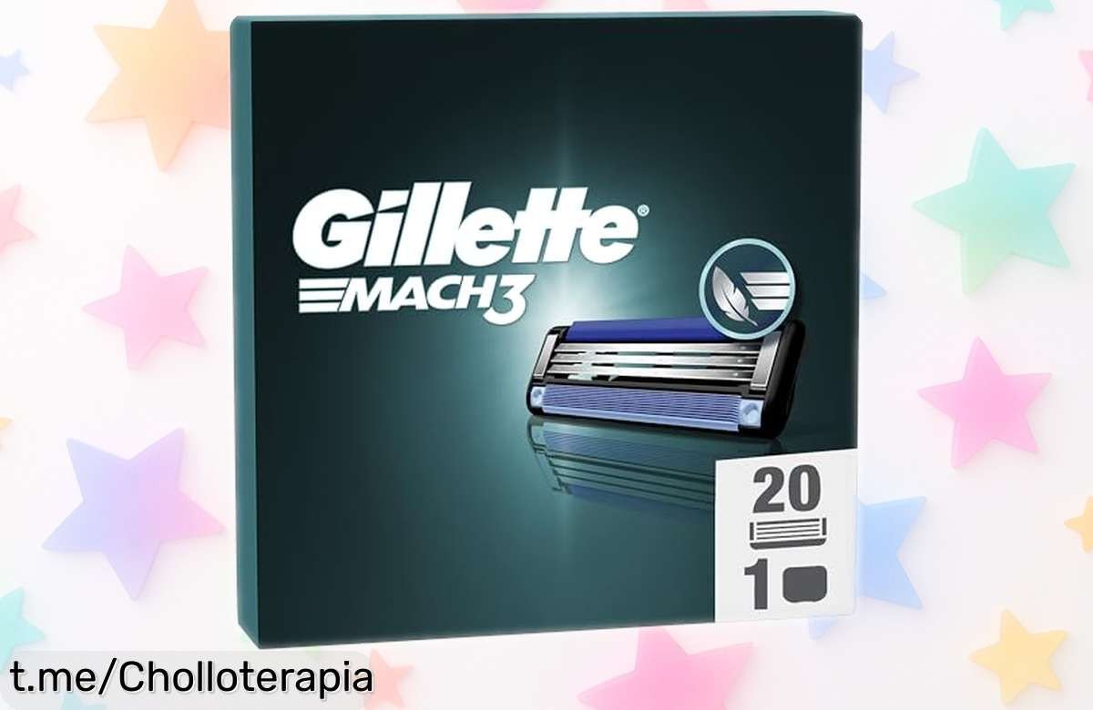 Cuchillas de afeitar Gillette Mach3 en pack de 20, ¡ofertón brutal para un afeitado suave y sin tirones! No dejes escapar esta oportunidad que tu piel te agradecerá.